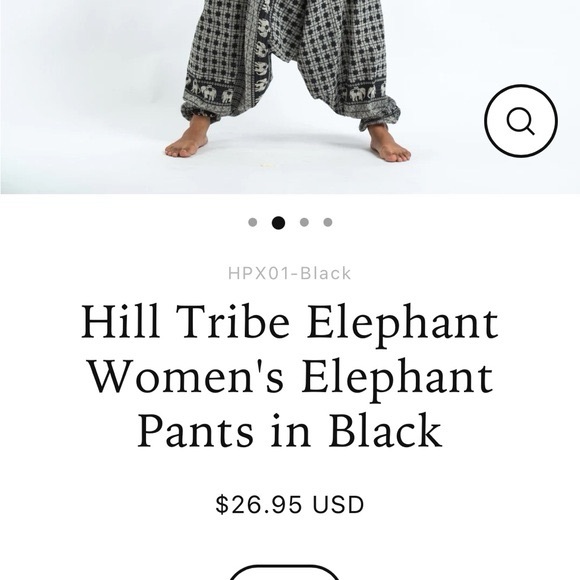 Hill tribe elephant women Aladdin style free cotton pants - Picture 5 of 12